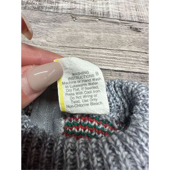 Vintage 12mo. Baby Boy Christmas Holiday Red Green Acrylic Long Sleeve Sweater - Picture 6 of 6